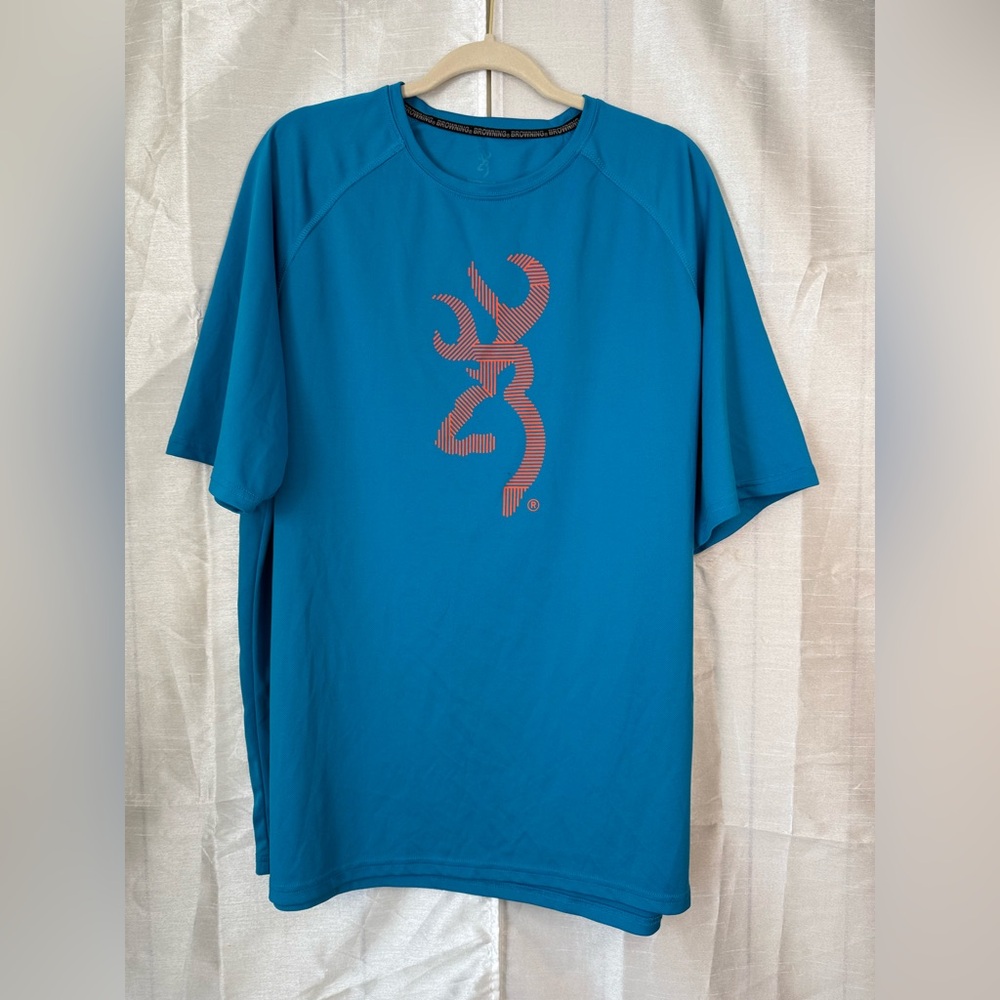 Browning Blue Short Sleeve Tee with Logo flaw